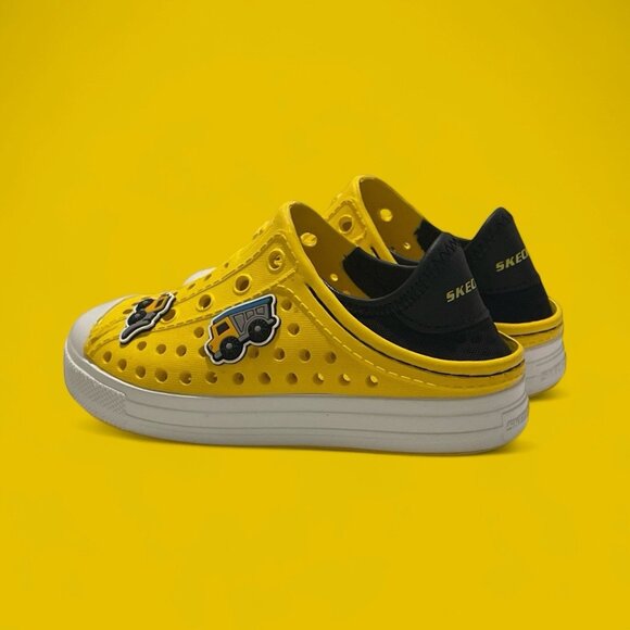 Skechers Boys Foamies Guzman Steps Hydro Squad Clogs Toddler Size 8 Yellow Black - Picture 9 of 16
